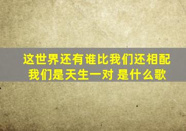 这世界还有谁比我们还相配 我们是天生一对 是什么歌